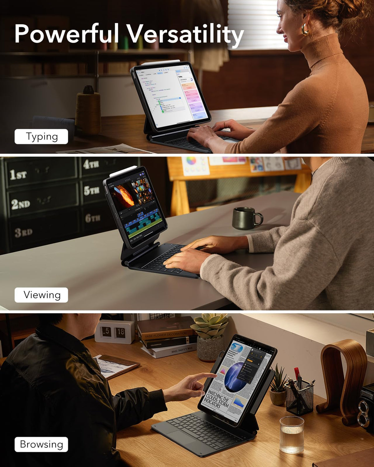 Funda con Teclado ESR iPad Air Soporte Magnético Multimodo