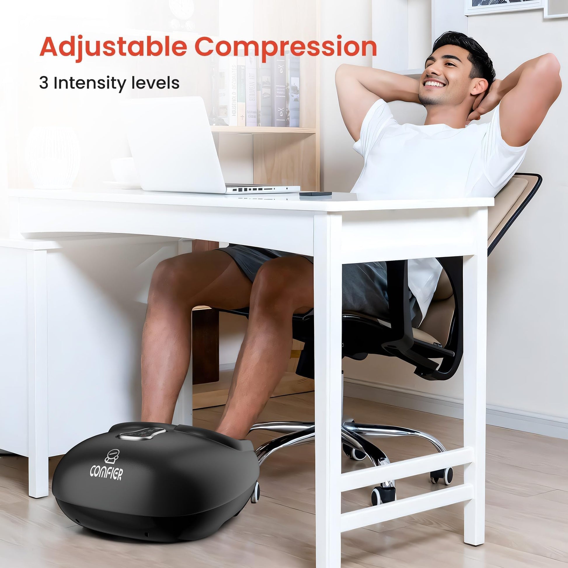 COMFIER Comfier 2024 Upgrade Masajeador De Pies Con Control Remoto, Función Pausa, Masajeador De Pies Con Calor, Compresión, Vibración, Masajeador De Pies Shiatsu Para Neuropatía, Fascitis P