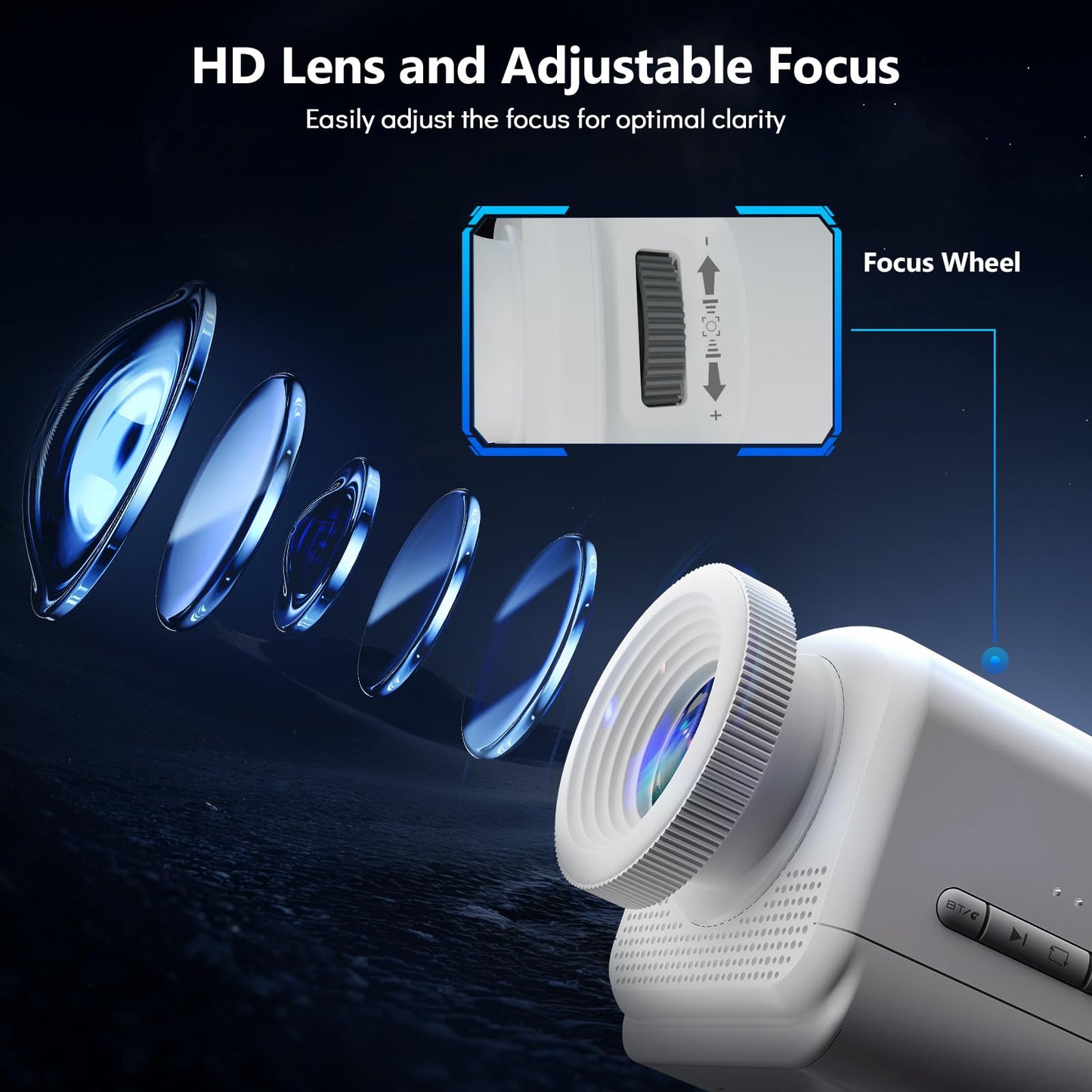 Rossetta Proyector 3D, 60 Temas HD 3D Galaxy con Altavoz Bluetooth y Control Remoto, Temporizador de 1H/2H Espacial Luz Nocturna para Recámara de Niños, Decoración de Habitación