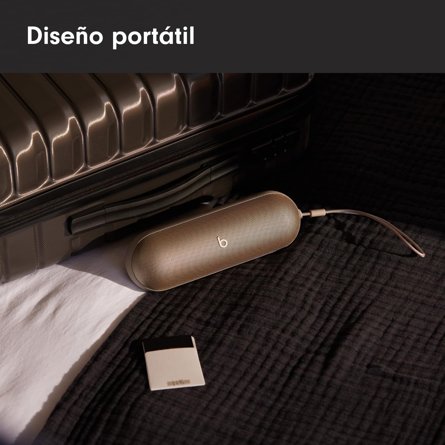 Beats Pill (Última versión)– Altavoz Bluetooth portátil, hasta 24 Horas de batería, Resistente al Agua, Compatible con Apple y Android, Sonido Potente para el hogar, Exteriores y Viajes– Champán