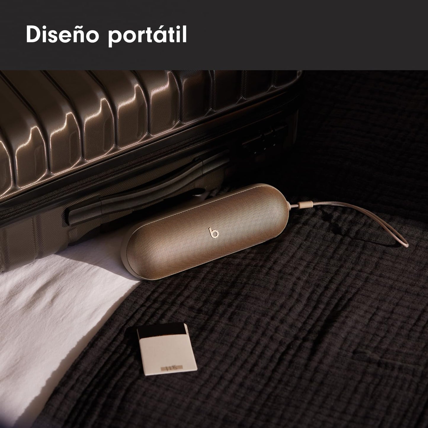 Beats Pill (Última versión)– Altavoz Bluetooth portátil, hasta 24 Horas de batería, Resistente al Agua, Compatible con Apple y Android, Sonido Potente para el hogar, Exteriores y Viajes– Champán