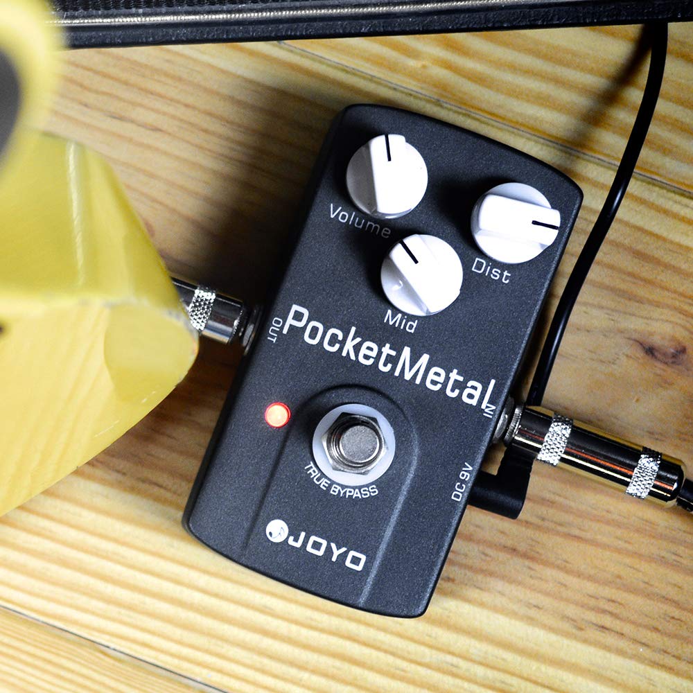 JOYO - Pedal de distorsión de metal enorme distorsión con perilla media para efecto guitarra eléctrica - True Bypass (Pocket Metal JF-35)