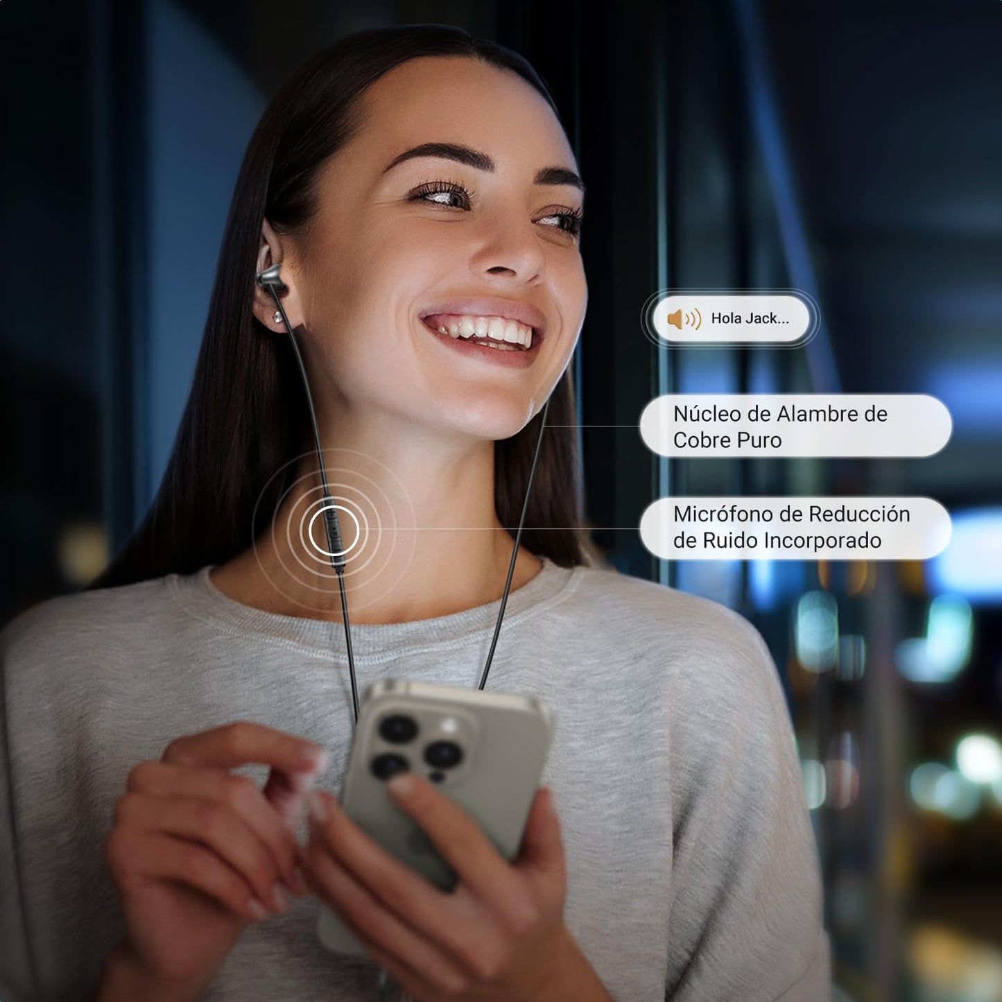Audífonos USB C UGREEN Blanco con Micrófono y Cancelación de Ruido