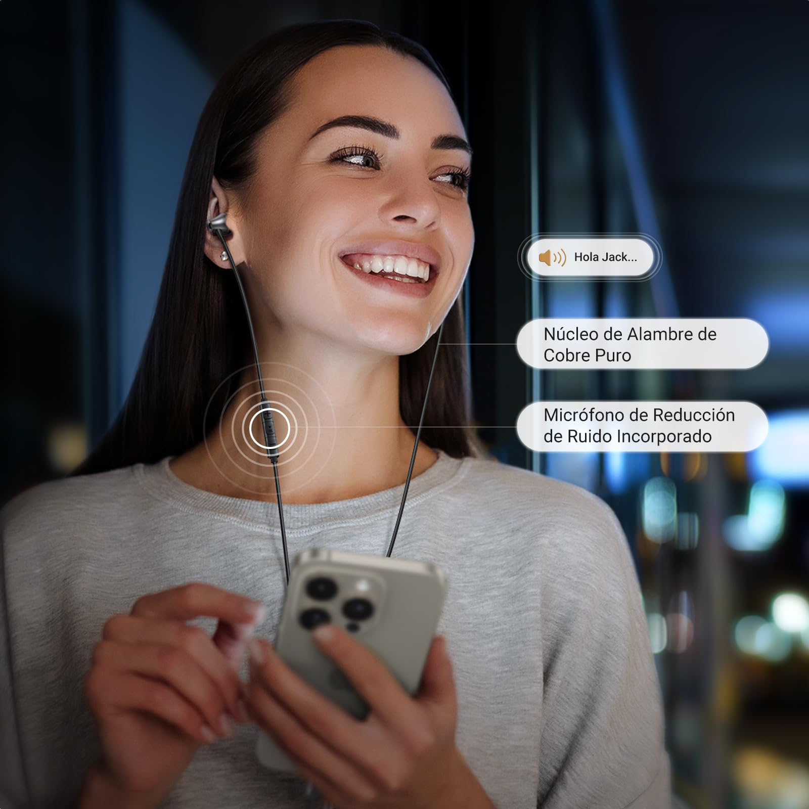 Audífonos USB C UGREEN Blanco con Micrófono y Cancelación de Ruido