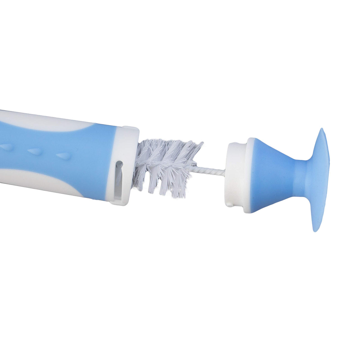 PAPU BABY Cepillo para Biberón/Botella de Silicón 100% grado alimenticio. Escobillón para Biberones. (Azul)