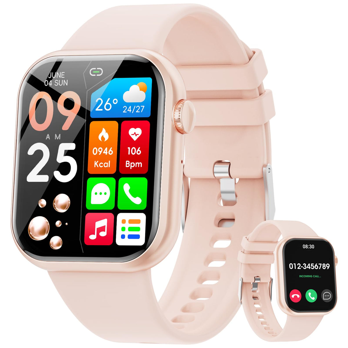 Reloj Inteligente Hwagol Negro 1.85" HD con Bluetooth y Más de 140 Modos Deportivos para Hombre y Mujer