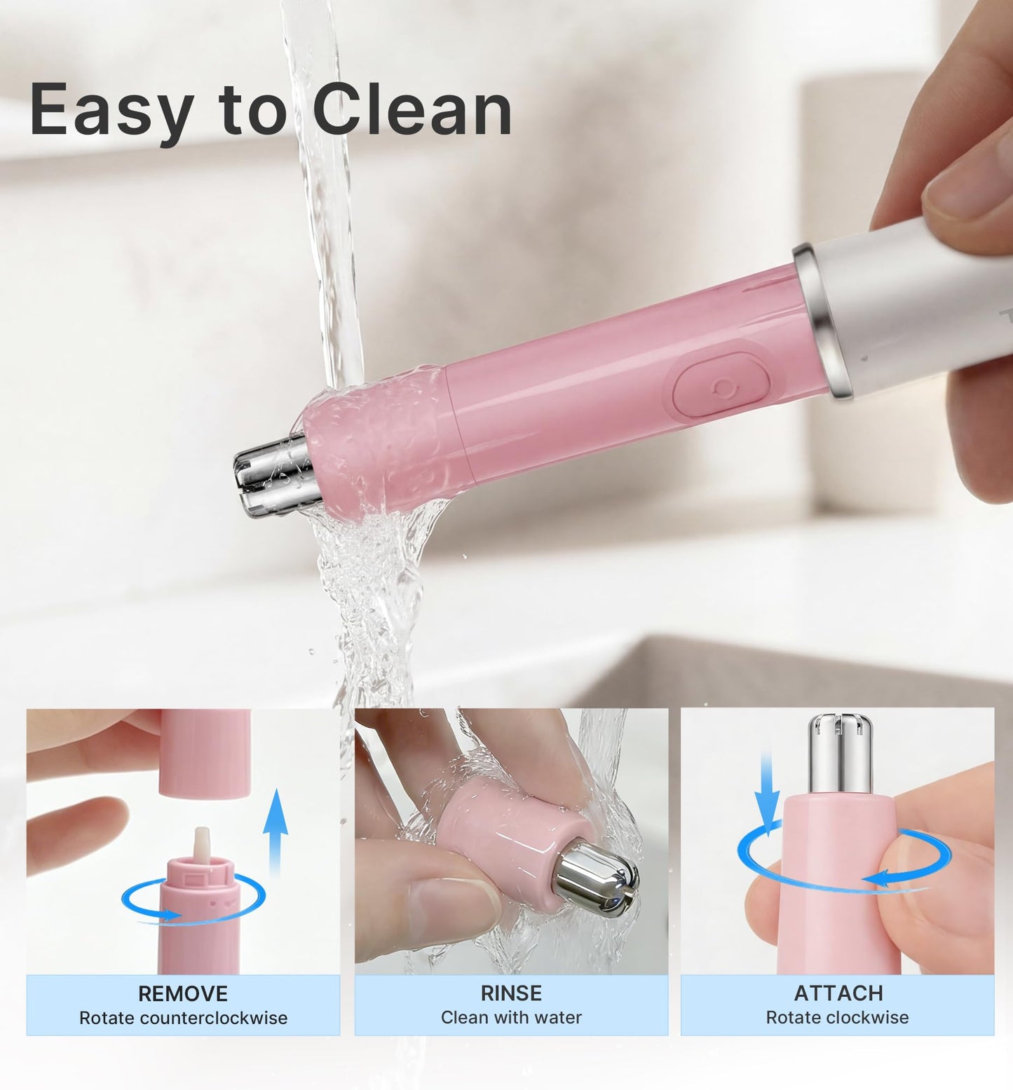 TOUCHBeauty Hair Trimmer for Face Eyebrow Nose Ear Body Hair Trimming, All in ONE Hair Remover for Women & Men Dual Blades Shaver Battery Powered TB-1458