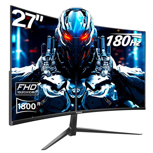 Gawfolk Monitor Gamer 27 Pulgadas Curvo 180Hz, 1800R 165Hz Curva Monitor PC Full HD 1080P, Pantalla de Computadora sin Marco con Tecnología FreeSync y Eye Care, Compatible con Puerto VESA, DP, HDMI