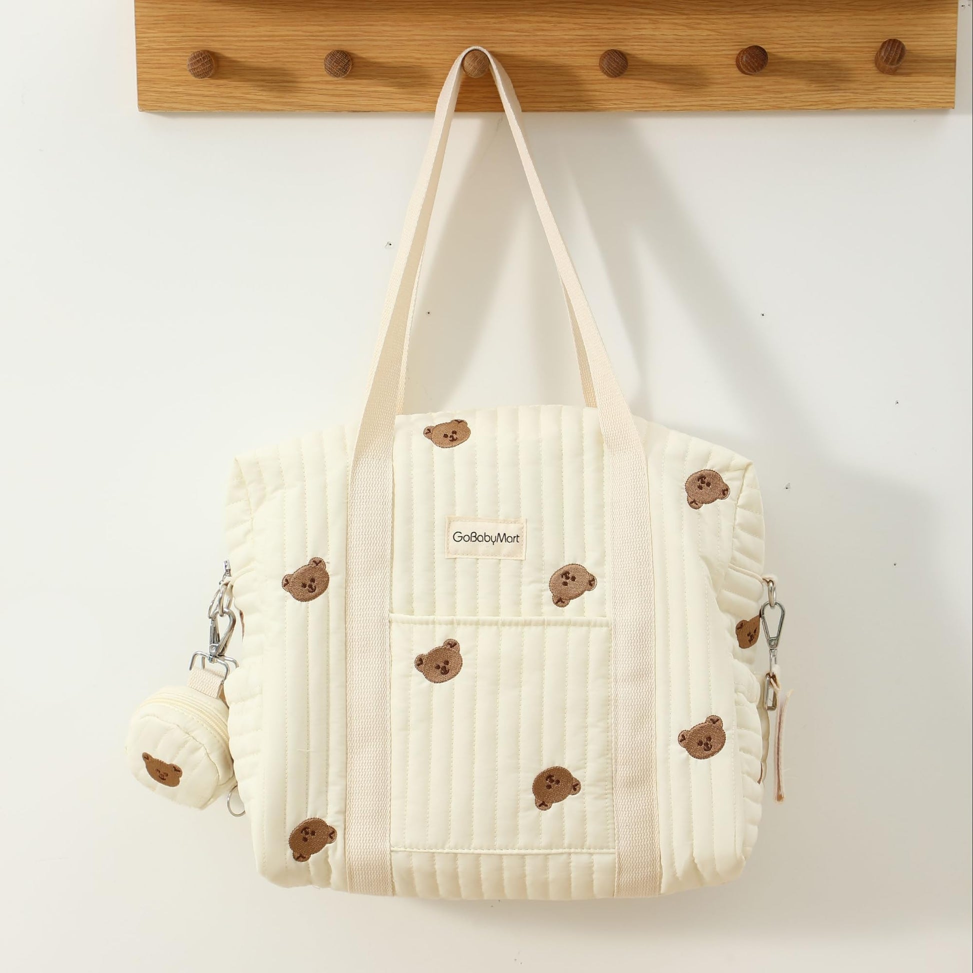 GOBABYMART - Juego de 3 bolsas de pañales, bolsa de hospital para trabajo y parto, bolsa de viaje de maternidad con cambiador y estuche para chupete