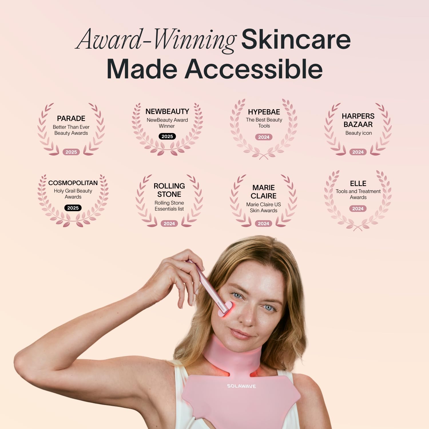 Varita de Renovación Radiante 4 en 1 Solawave azul rosa Ombre para el Cuidado de la Piel Facial