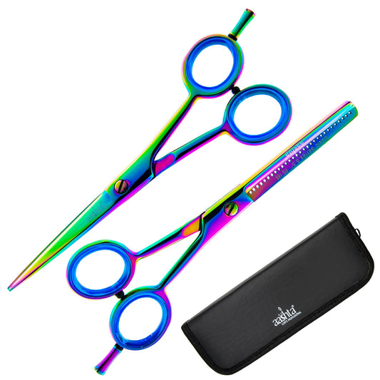 Kit De Tijeras Para Estilista/Barber/Peluquero 5.5" Aashta (Multicolor)
