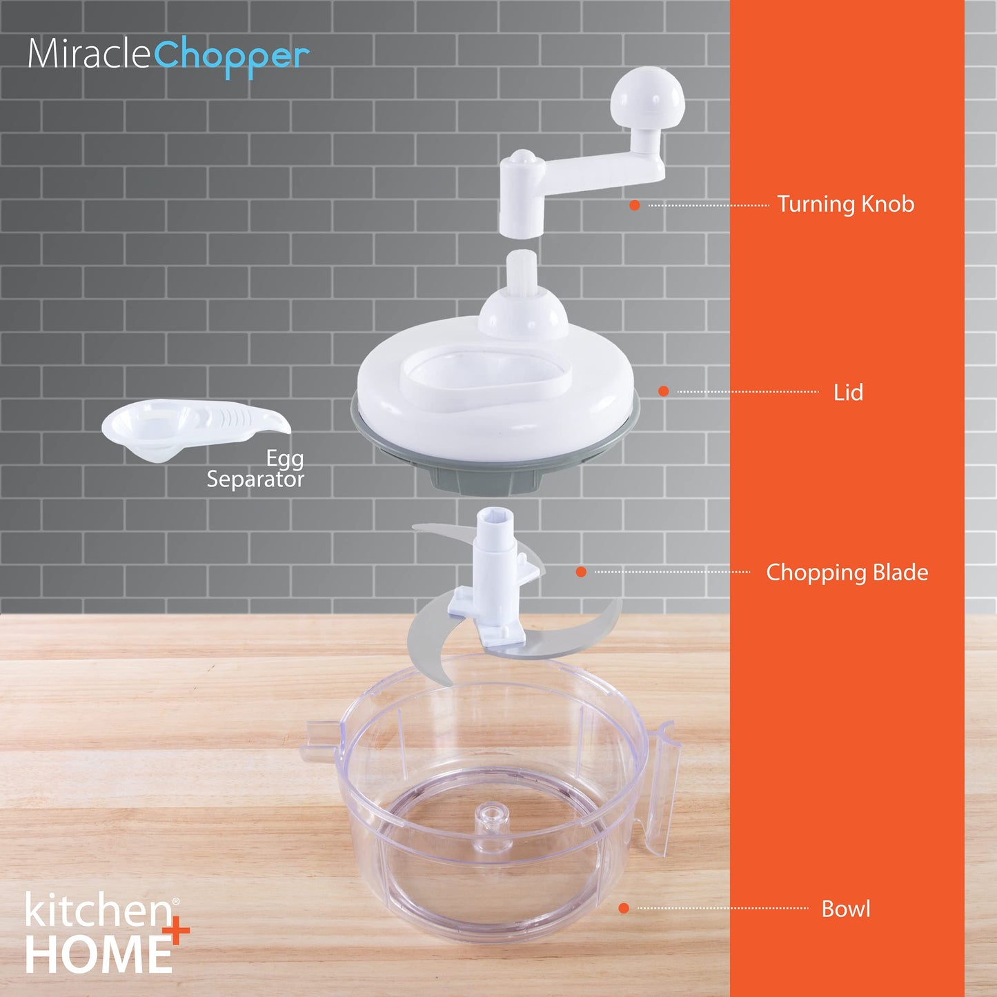 Procesador de Alimentos Miracle Chopper con Separador de Clara de Huevo Incorporado