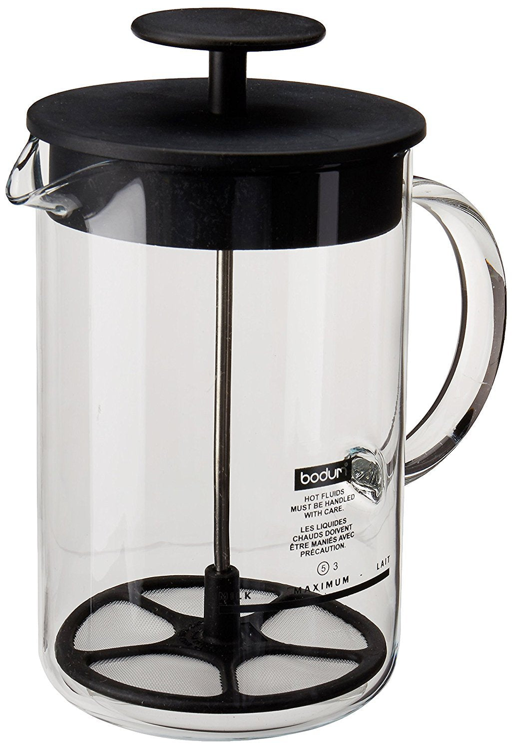 Bodum 1446-01US4 Espumador de leche con mango de vidrio, 230 ml