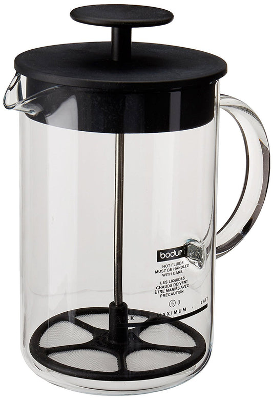 Bodum 1446-01US4 Espumador de leche con mango de vidrio, 230 ml