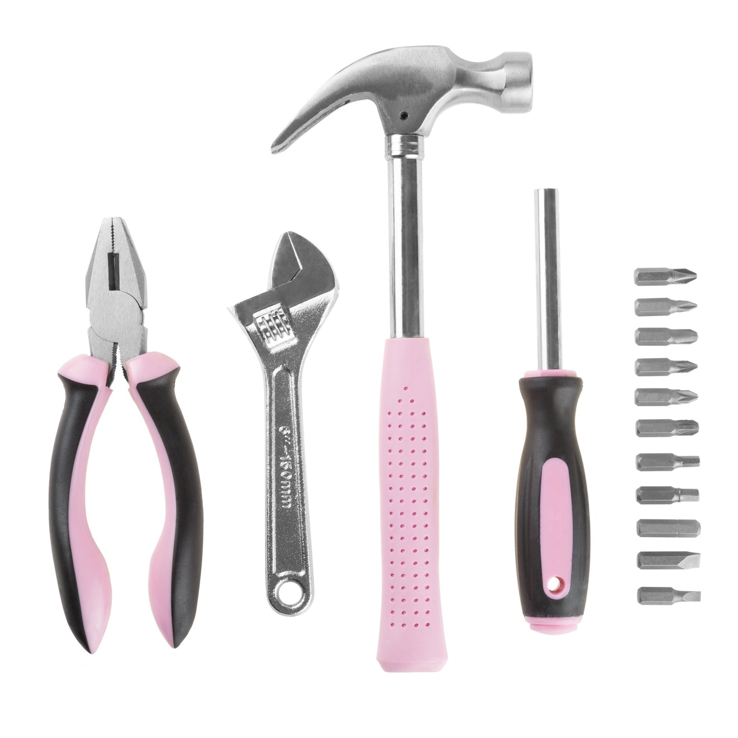 Juego de Herramientas Manuales Stalwart Rosa 15 Piezas para el Hogar
