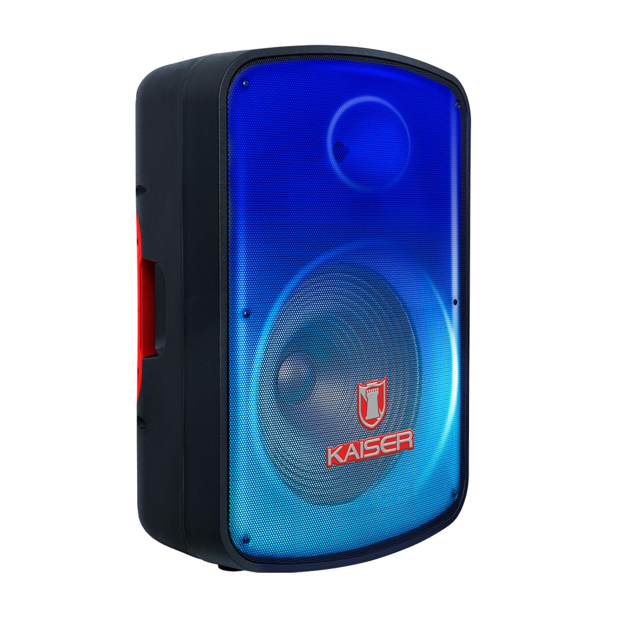 KSR Bafle Profesional con Micrófono Alambrico y Control Remoto Kaiser BB 15” Luz Flama Link Recargable Bluetooth USB Micro SD FM Rec 50W Rms Color Negro Bafle de15 Pulgadas MSA-7515SC