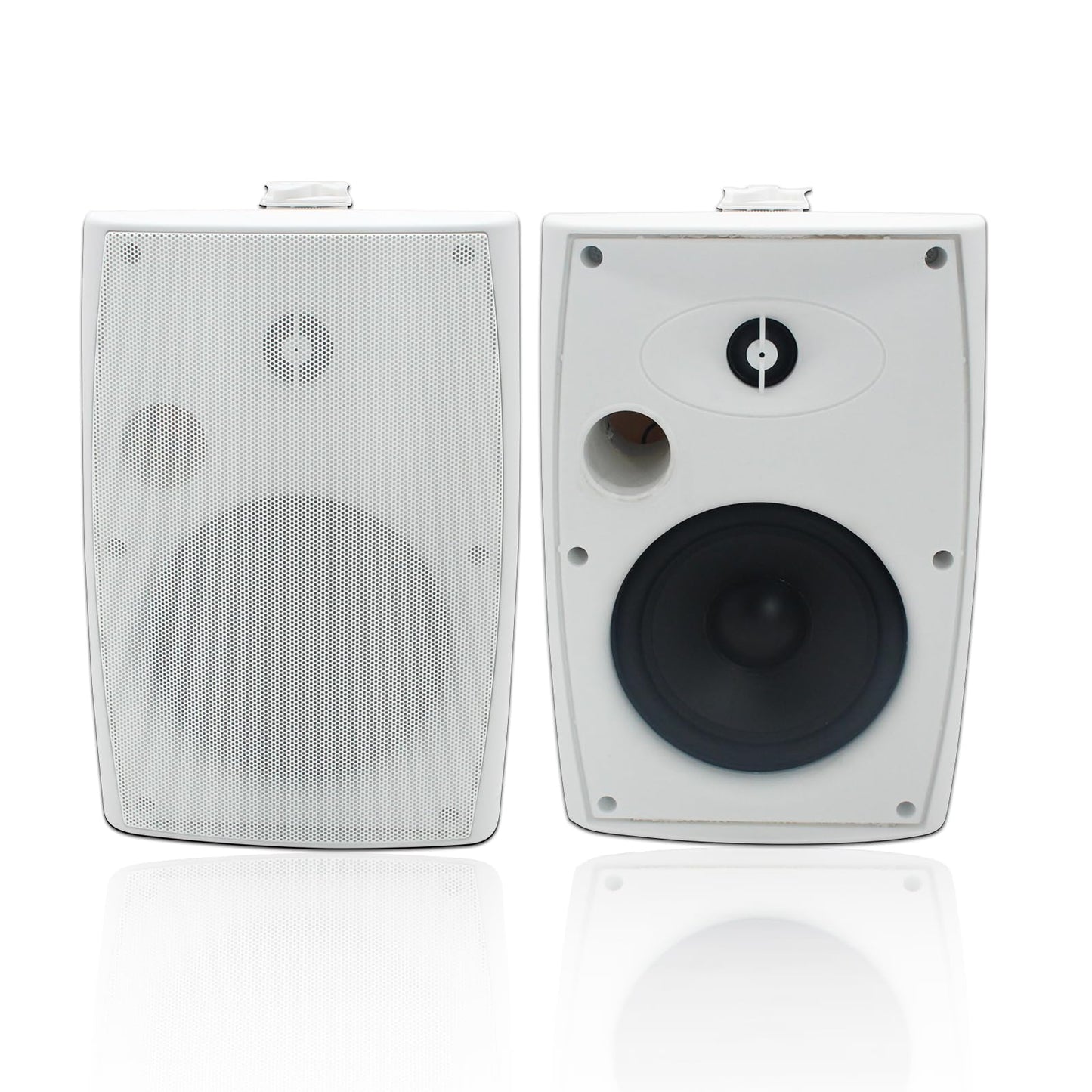 STUDIOFINIX - Altavoces para exteriores de 6.5 pulgadas montados en la pared, 400 W, color blanco, solución de audio resistente a la intemperie y de alto rendimiento, ST-602W