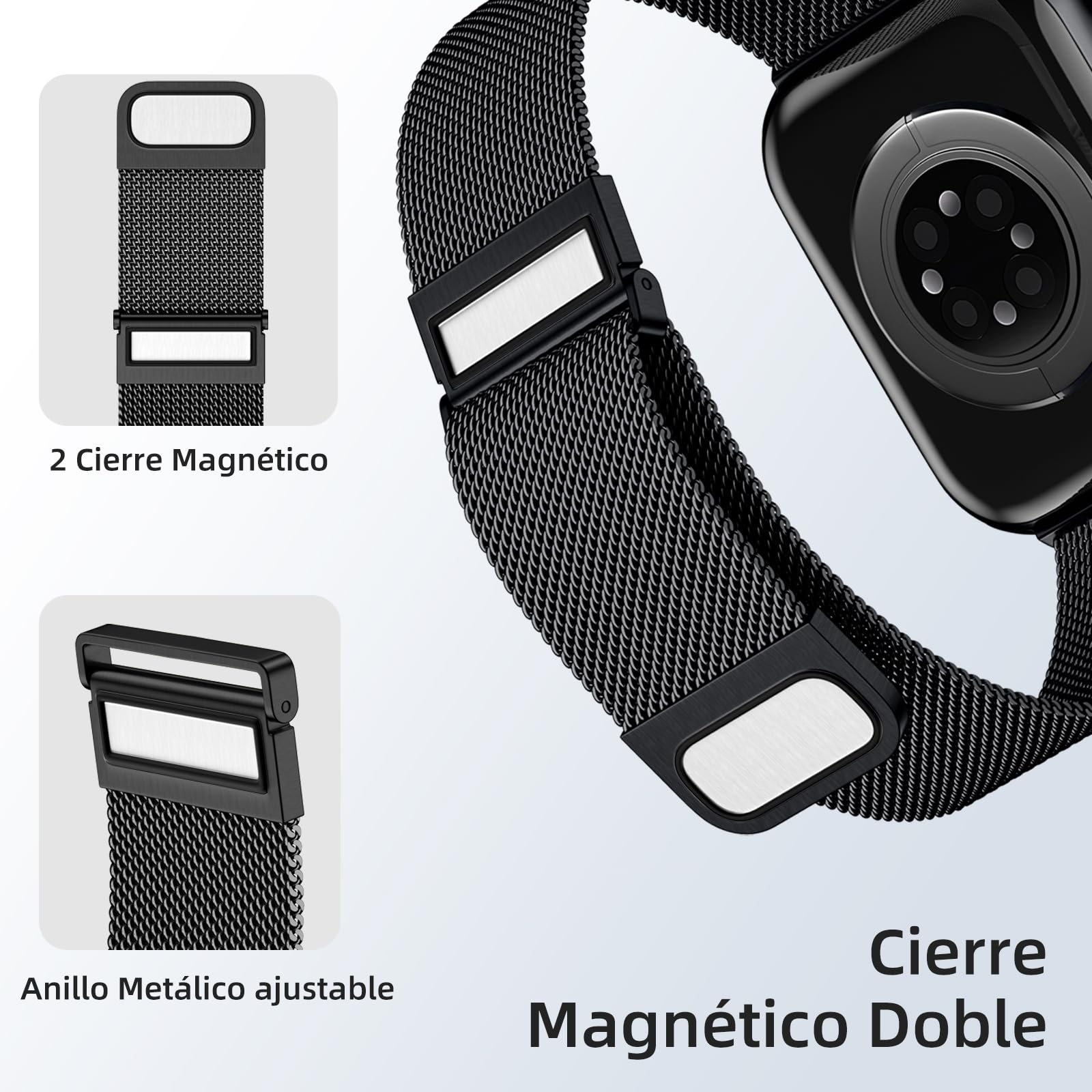 GEAK Compatible con Correa Apple Watch 38mm 40mm 41mm 42mm 44mm 45mm 49mm, Clásica Correa de Metal de Acero Inoxidable Compatible con iWatch Series 9 8 7 6 5 4 3 2 1/SE Ultra 2