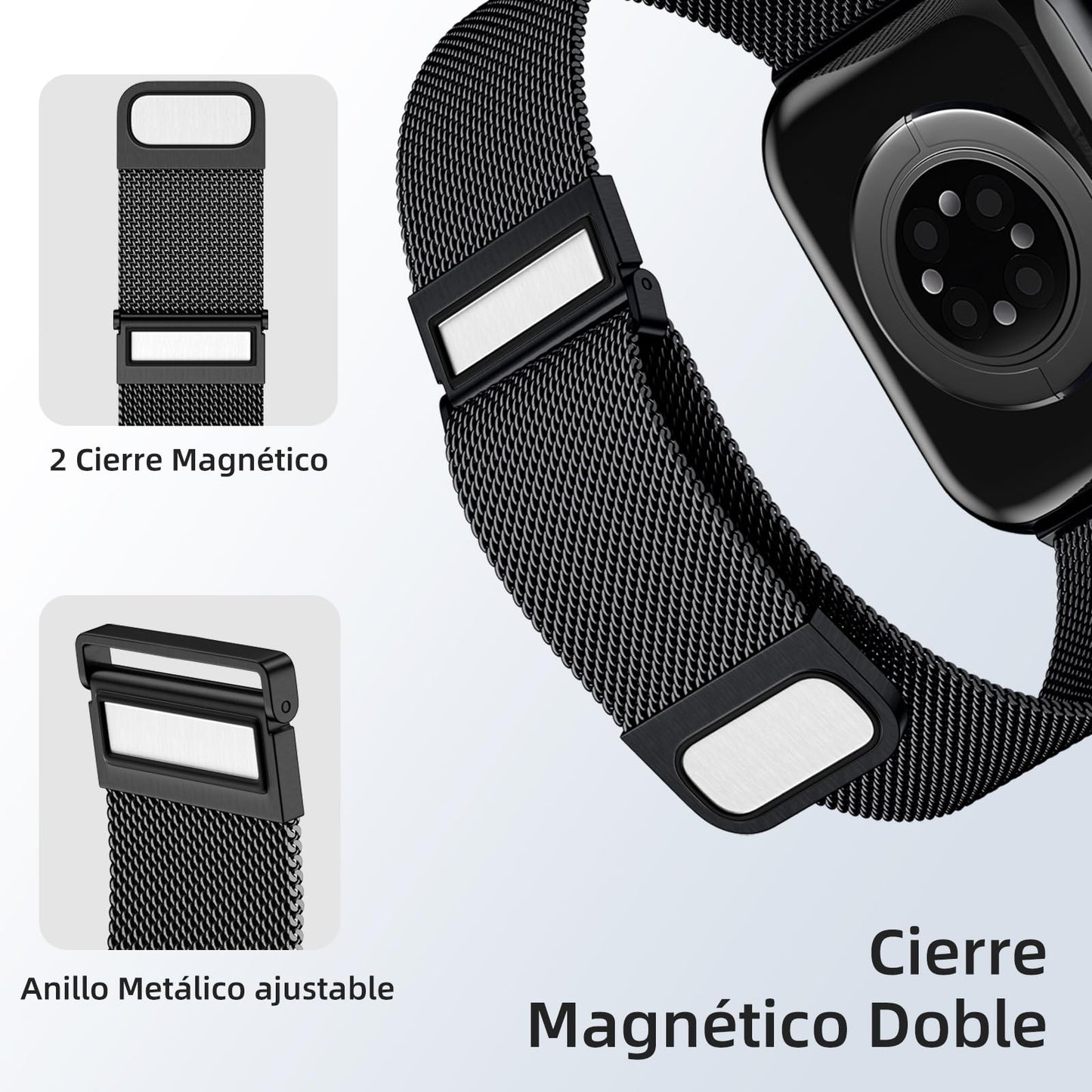 GEAK Compatible con Correa Apple Watch 38mm 40mm 41mm 42mm 44mm 45mm 49mm, Clásica Correa de Metal de Acero Inoxidable Compatible con iWatch Series 9 8 7 6 5 4 3 2 1/SE Ultra 2