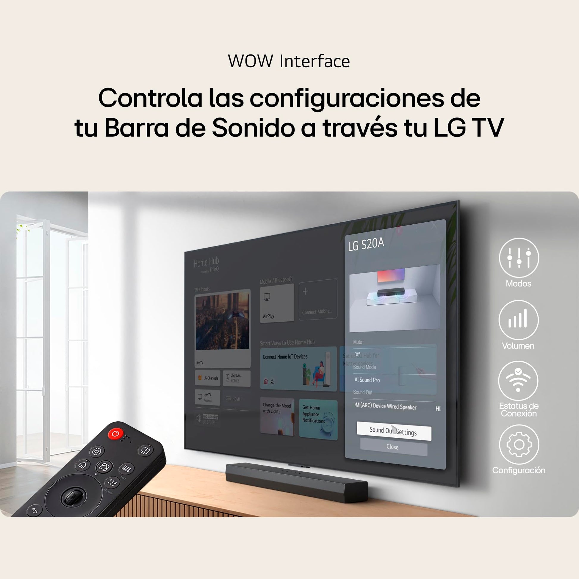LG Soundbar | Barra de Sonido S20 | Dolby Digital | 2.0 Canales