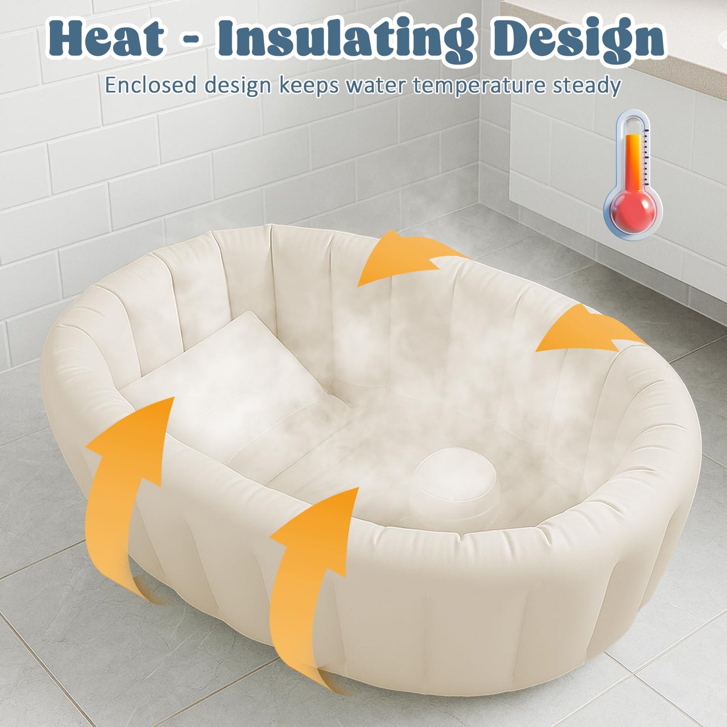 Bañera inflable para bebé, baño plegable para bebé con soporte para la espalda, bañera portátil de viaje para recién nacidos con orificio de drenaje, bañeras plegables para bebés de lactante a niño