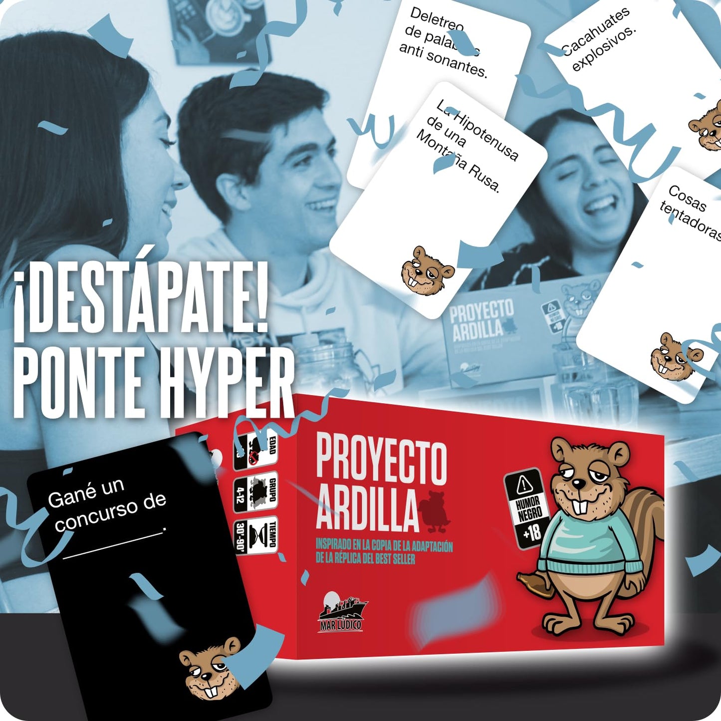 MAR LÚDICO - Juego de Mesa en Español | Juego de Mesa para Adultos | Juego para Fiestas | Versión Mexicana - Proyecto Ardilla