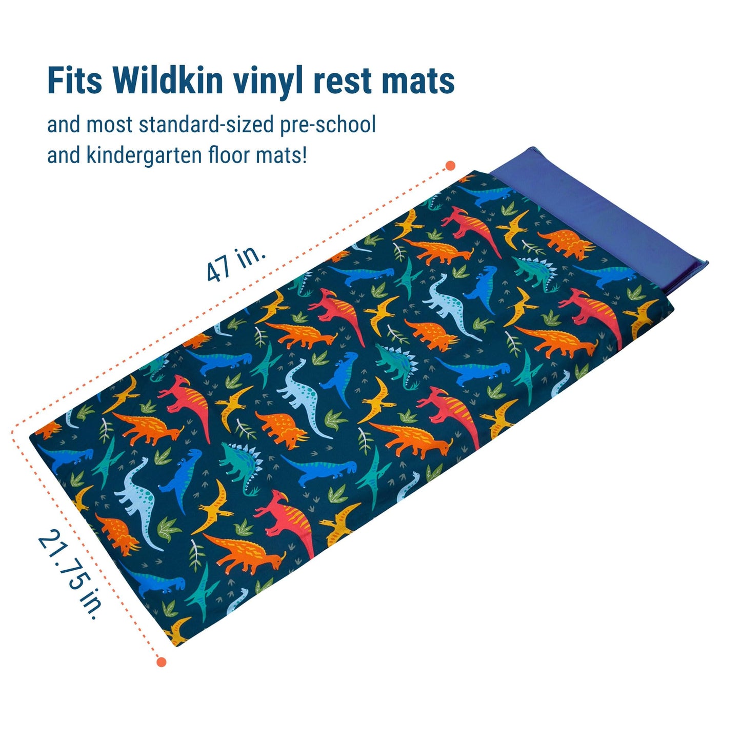 Wildkin - Funda de algodón para Siesta para niños, Suave, Cosida en Solapa, Duradera y se Adapta a tapetes de Vinilo de 1.5 Pulgadas, Dinosaurios jurásicos