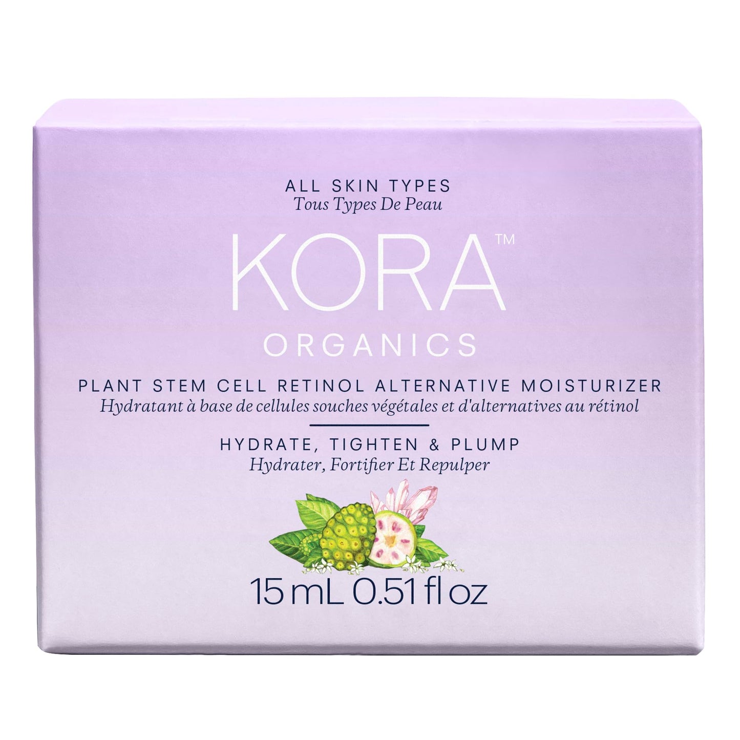 KORA Organics- Hidratante alternativo a retinol con células madre vegetales, mezcla activa de retinol alternativo que suaviza las arrugas
