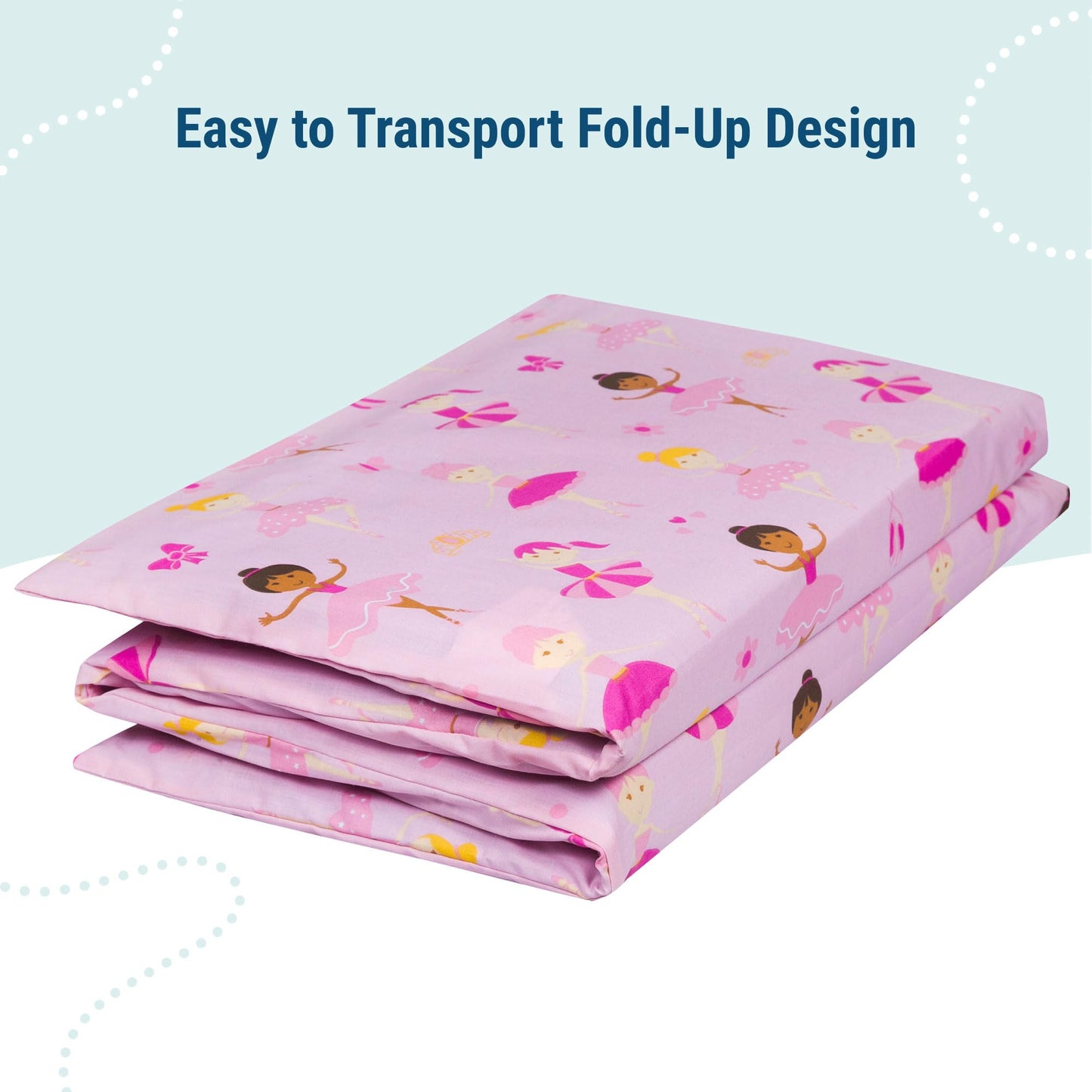 Wildkin - Funda de algodón para Siesta para niños, Suave, Cosida en Solapa, Duradera y se Adapta a Alfombrillas de Vinilo de 1.5 Pulgadas, Bailarina