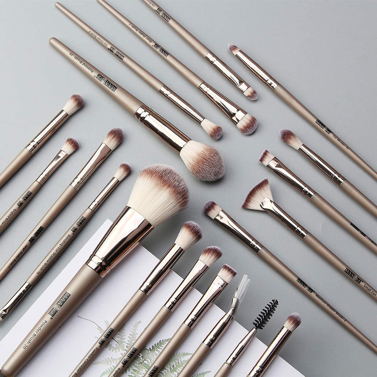 Set de Brochas de Maquillaje MAANGE Champán 20 Piezas Profesionales
