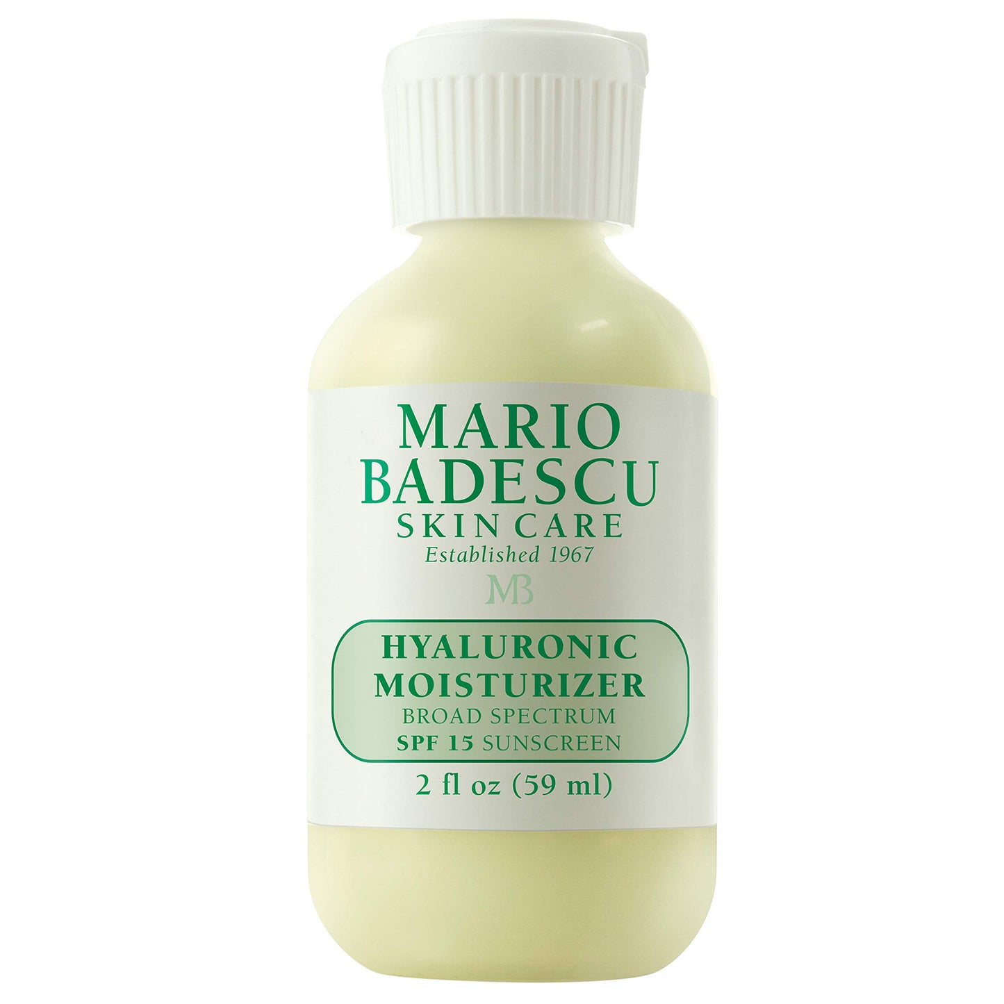 Mario Badescu Hidratante facial hialurónico para mujeres y hombres con SPF 15, hidratante facial ideal para piel mixta, seca o sensible, crema facial hidratante con aceite de semillas de sésamo, 59 ml