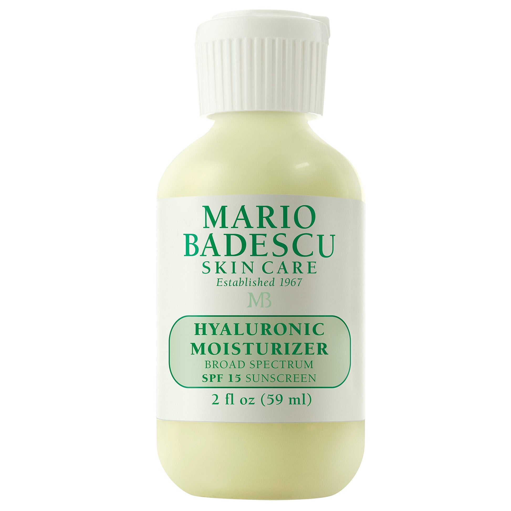 Mario Badescu Hidratante facial hialurónico para mujeres y hombres con SPF 15, hidratante facial ideal para piel mixta, seca o sensible, crema facial hidratante con aceite de semillas de sésamo, 59 ml