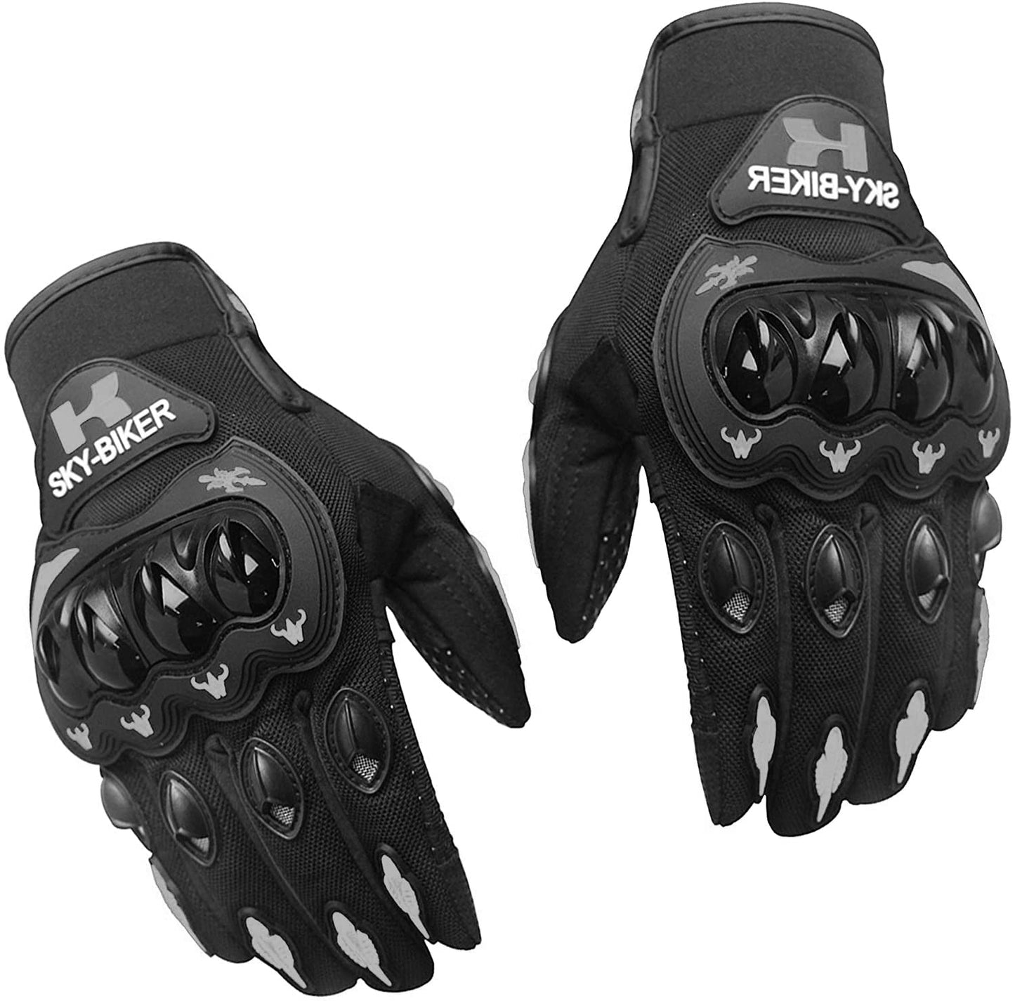 hanylish Guantes para Motociclista, Antideslizante, Cómodos y Ligeros para Hombre y Mujer, Protección Completa con Sensores Táctiles, Accesorios para Moto, Bicicleta y Senderismo (Negro - Gris, XXL)