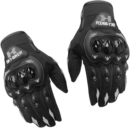 hanylish Guantes para Motociclista, Antideslizante, Cómodos y Ligeros para Hombre y Mujer, Protección Completa con Sensores Táctiles, Accesorios para Moto, Bicicleta y Senderismo (Negro - Gris, XXL)
