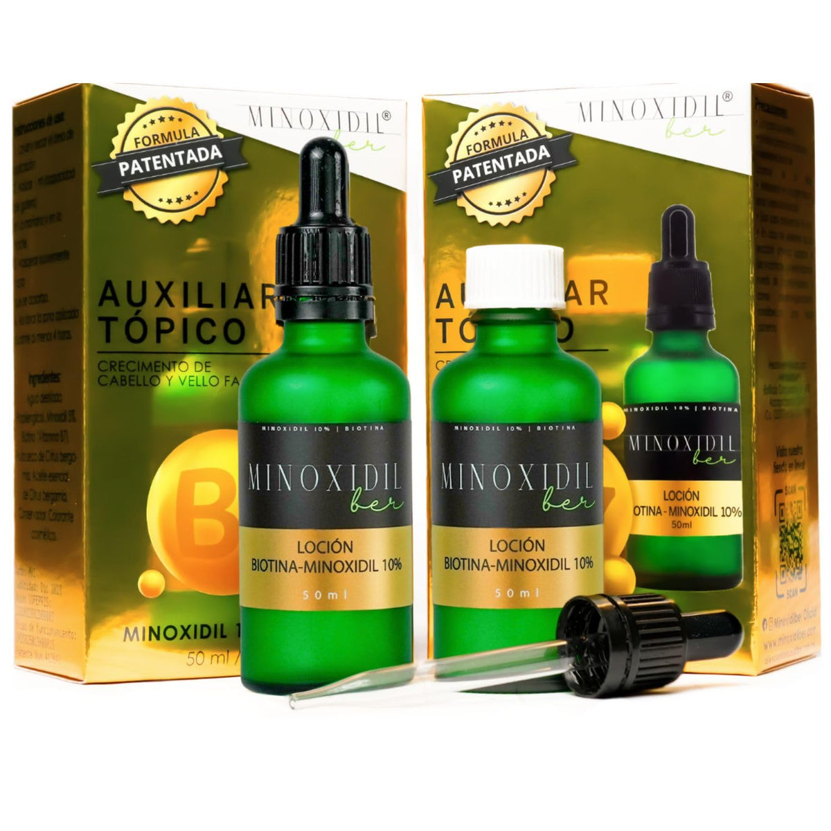 Tratamiento para Cabello y Barba con Biotina 10% Unisex 2 Frascos