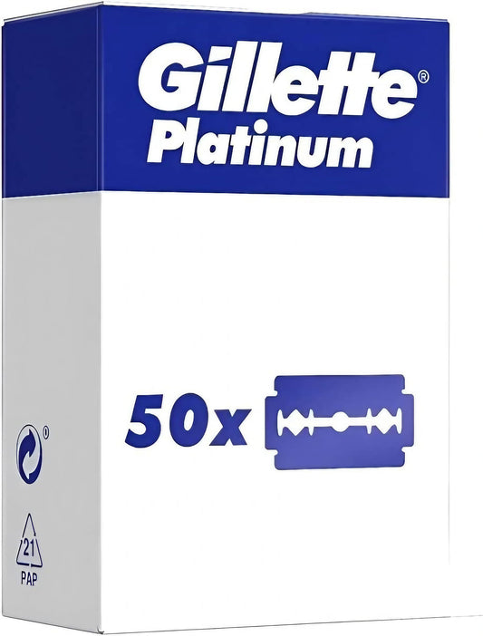 Gillette Platinum - Cuchillas de afeitar para hombre (50 unidades)
