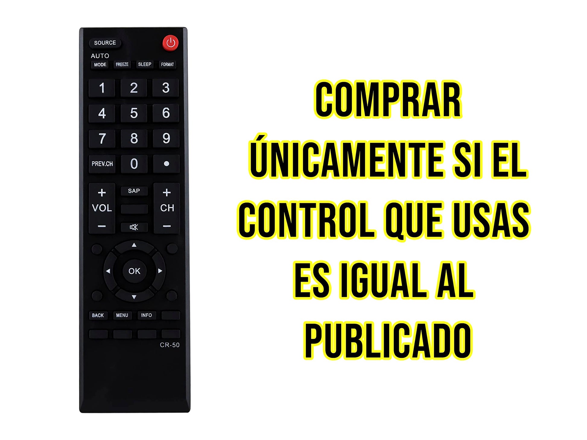 Control Remoto para Pantalla Emerson LED LCD TV
