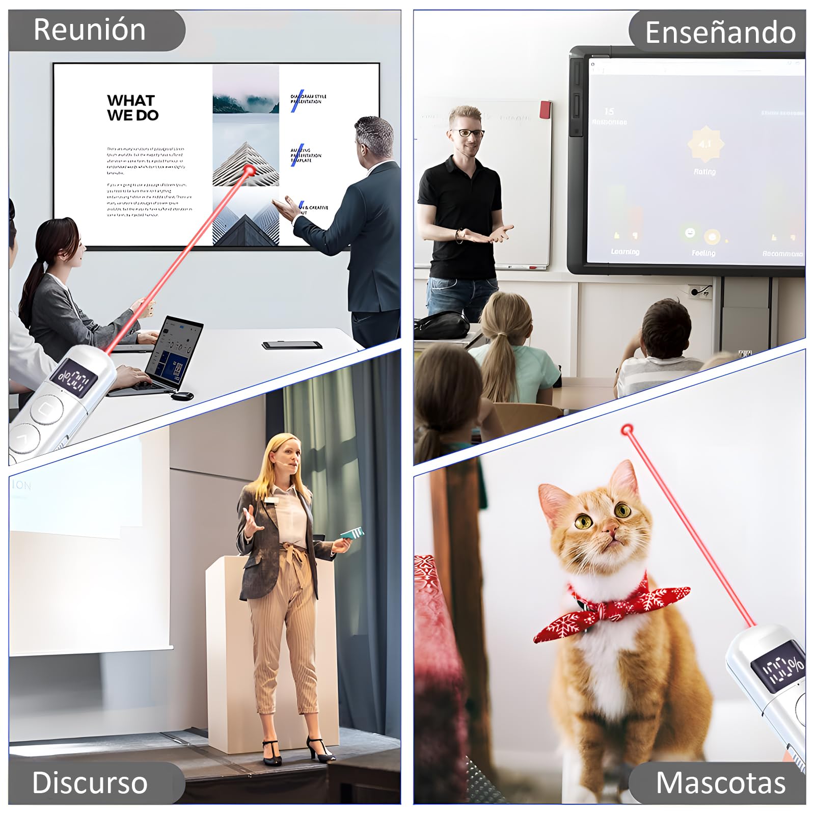 Presentador Inalámbrico SYCHUNQI Negro Recargable y Pantalla LED para Presentaciones