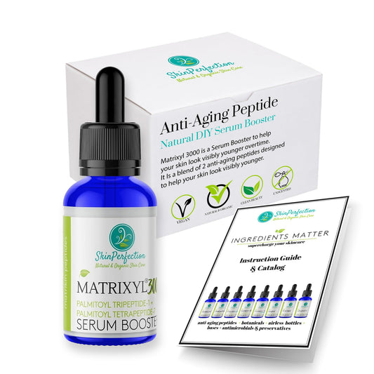 Skin Perfection Matrixyl 3000, Palmitoyl Oligopeptide and Tetrapeptide 7, Reduces the Appearance of Wrinkles and Brings Back a Youthful Look, This Is a Serum Booster to Make Your Own Anti Aging Skincare with Skin Perfection Lotion Making Supplies.