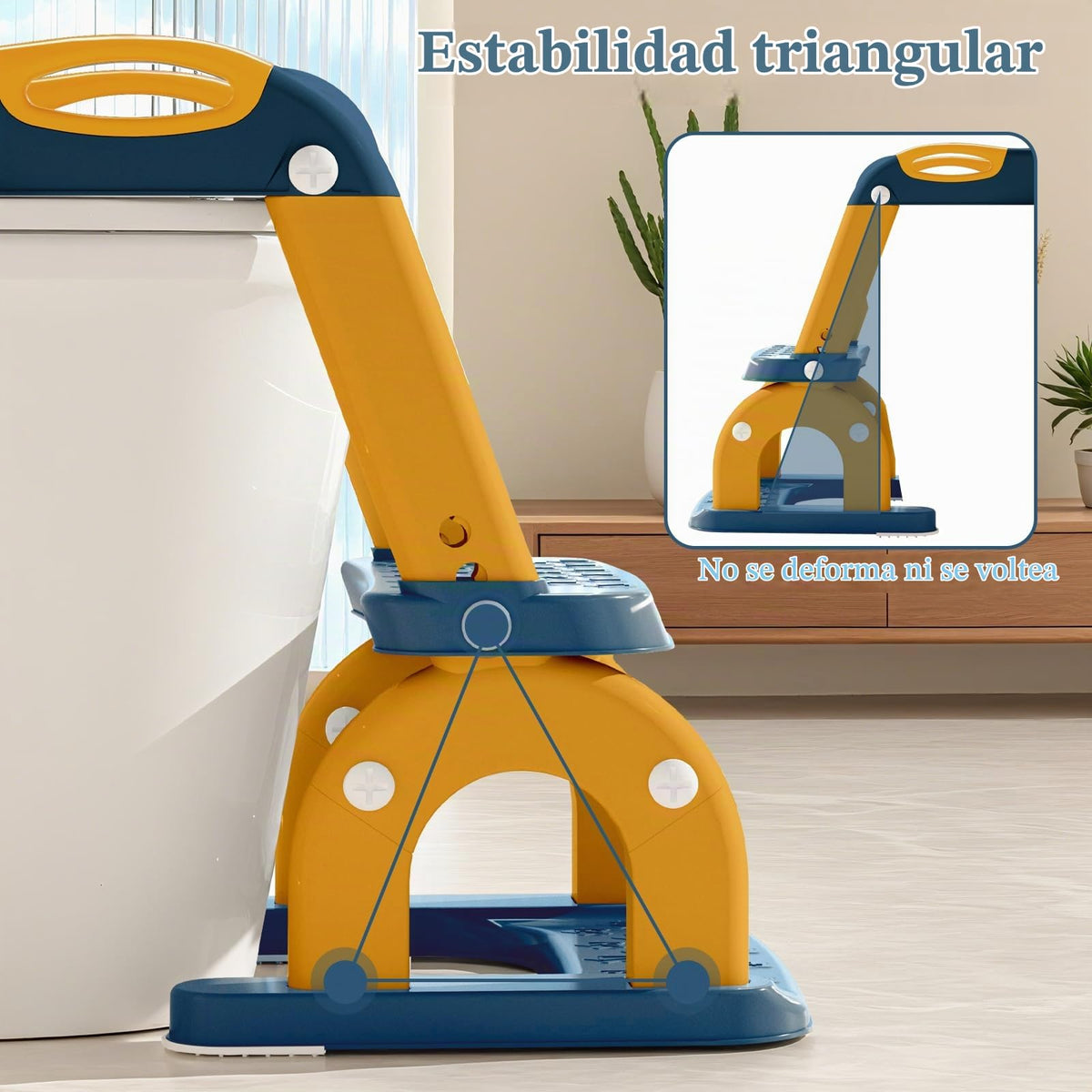 CUXFLS - Asiento de entrenamiento para ir al baño con escalera para niños pequeños, inodoro ajustable 2 en 1 para niños y niñas con protector contra salpicaduras, cojín impermeable, taburete