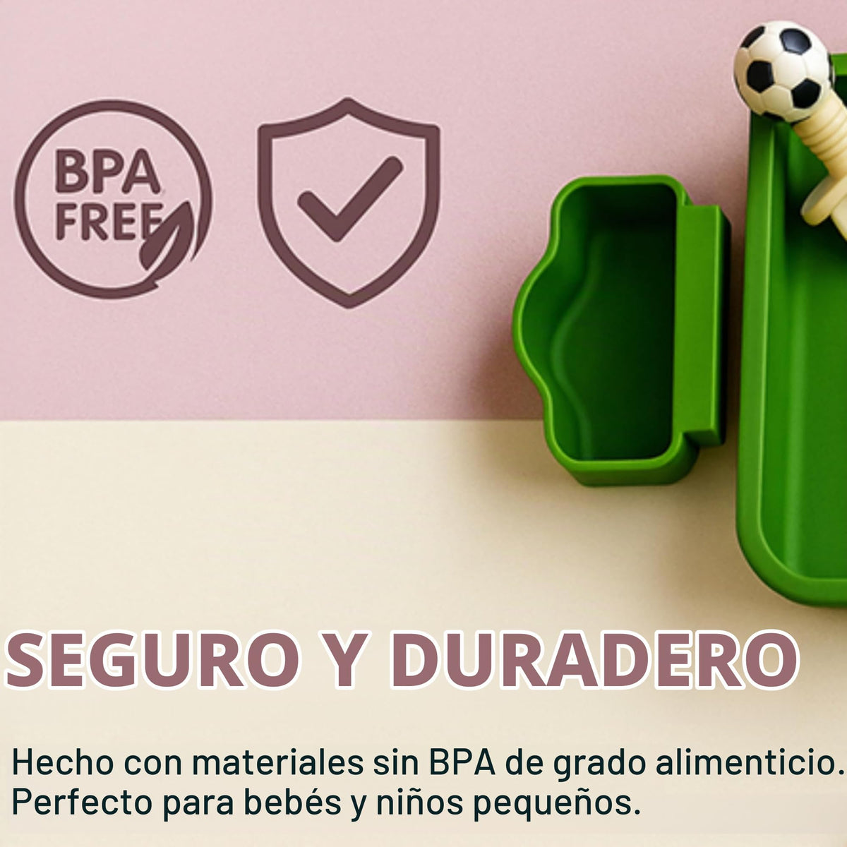 Juego de platos y utensilios de silicona para bebé, vajilla dividida de succión fuerte con tapa, tenedor y cuchara, esenciales de alimentación de grado alimenticio sin BPA, regalo temático de fútbol