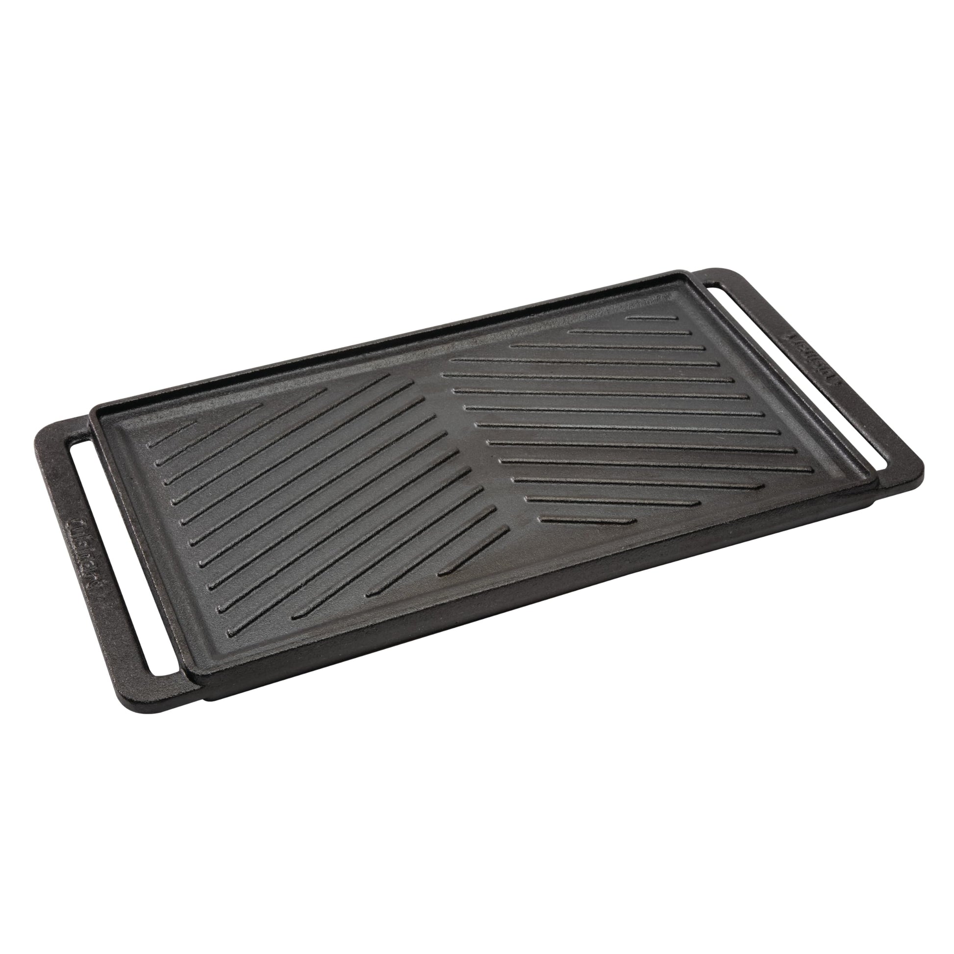 Cuisinart CCP-2000 - Plancha reversible de hierro fundido, parrilla acanalada y plancha plana lisa