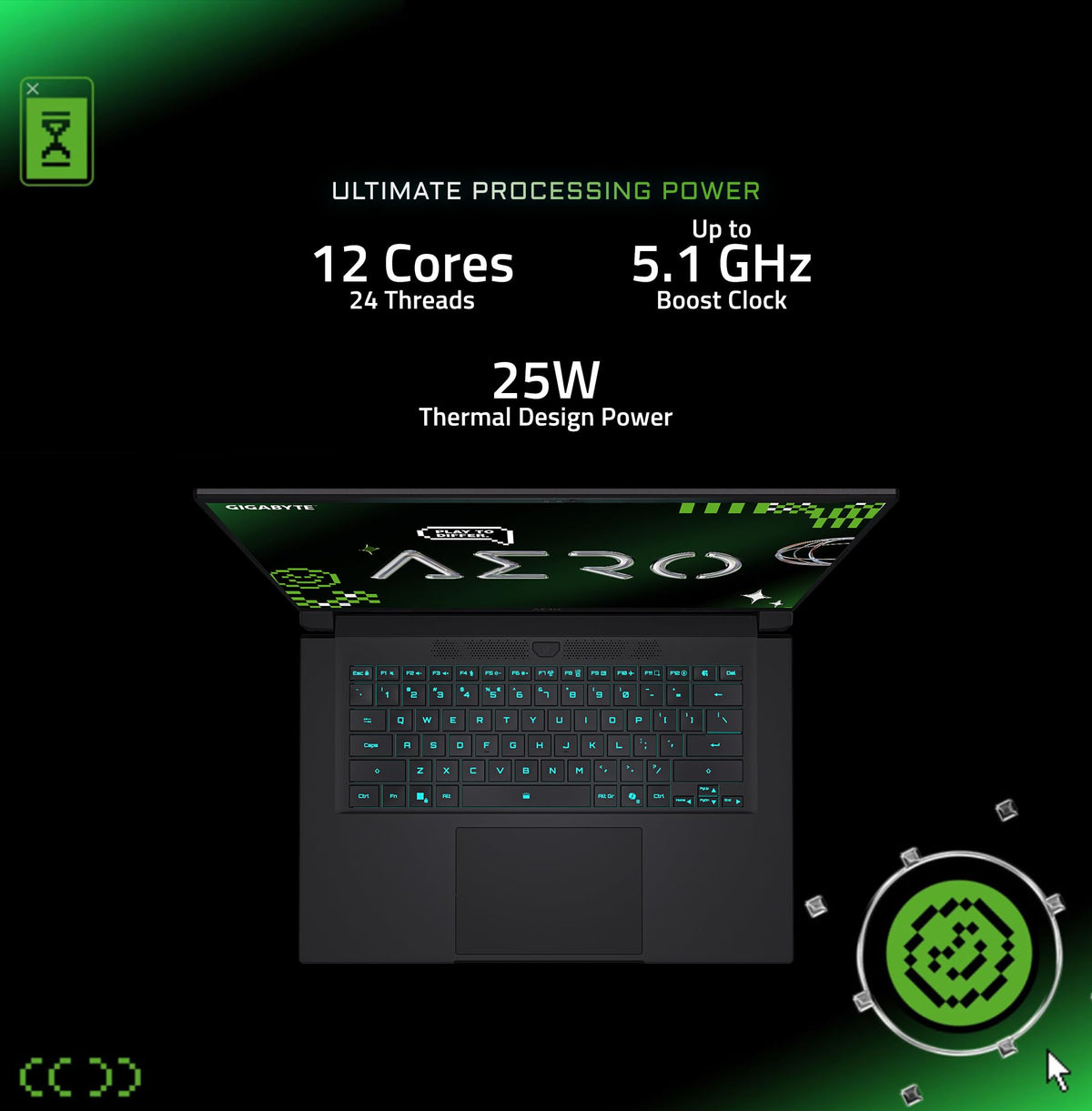 Portátil GIGABYTE Aero X16 AMD Ryzen AI 9 HX GeForce RTX 5070 de 16 Pulgadas