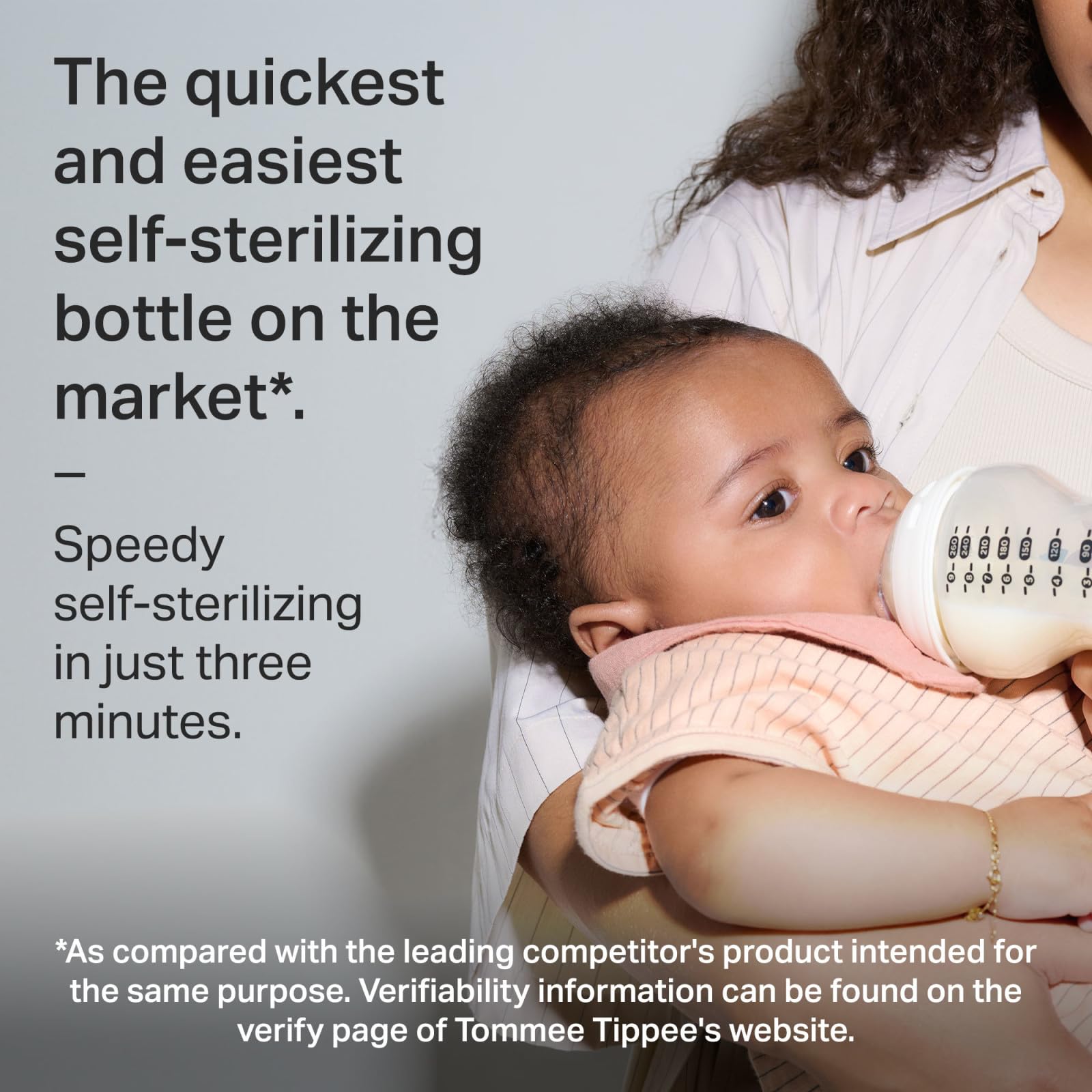 Biberón Tommee Tippee Natural Start Anti-Colic Transparente con Tetina de Flujo Lento para Bebés 0m+ Autoesterilizable Pack de 2