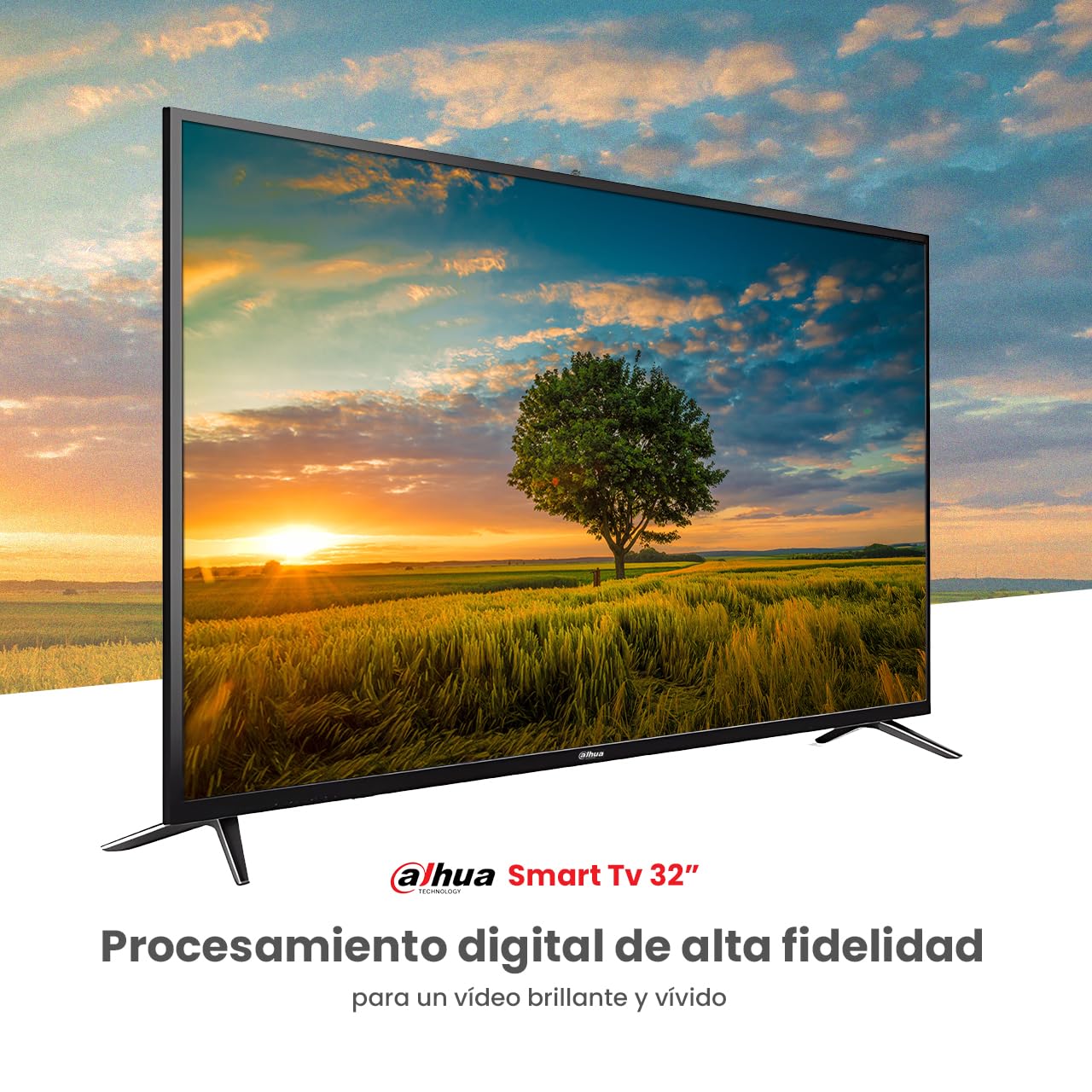 Dahua Smart TV 32” HD Android TV | WiFi | Frameless | Youtube, Netflix y Más | HDMI, USB, Bluetooth | Bajo Consumo Energético | Televisión Inteligente