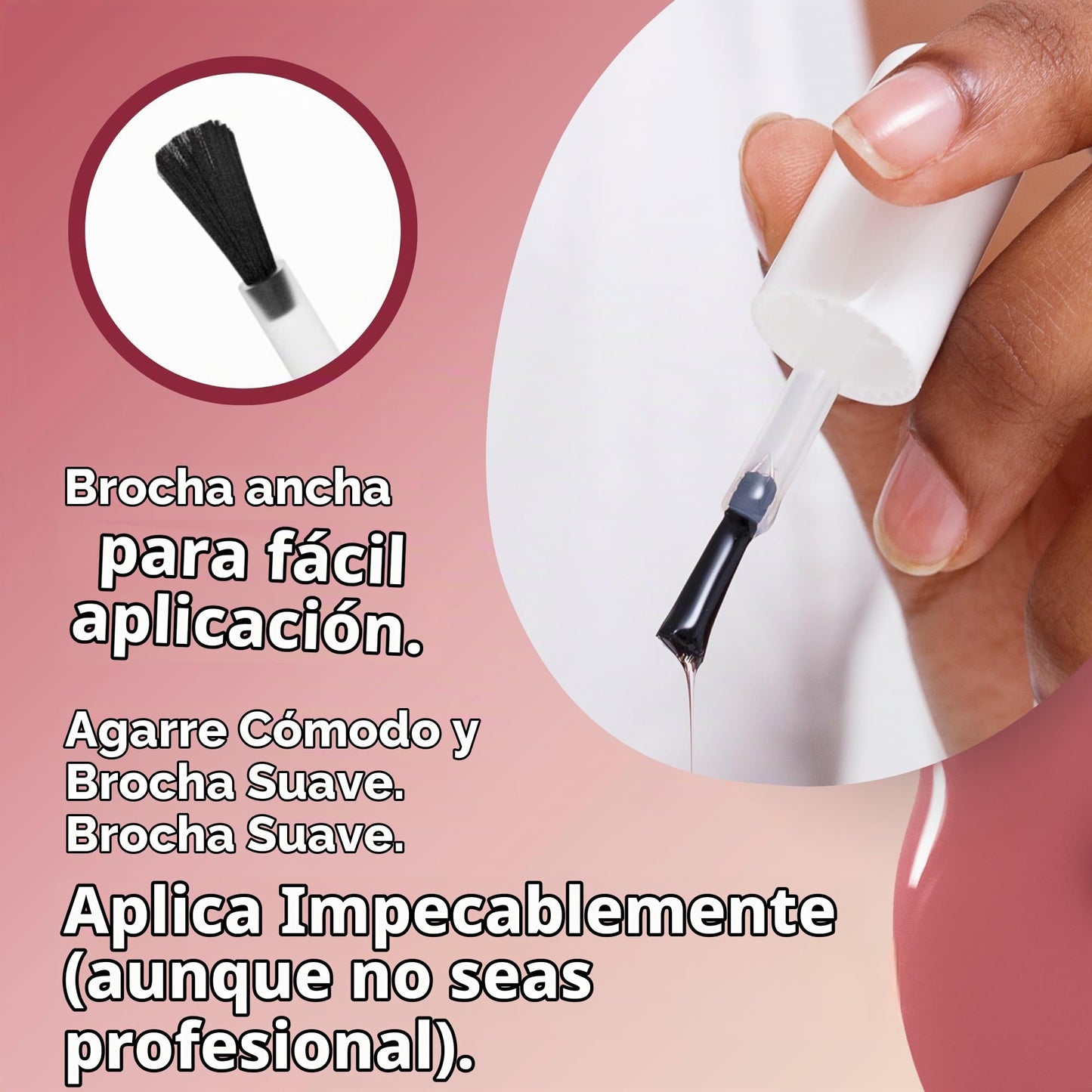 Colección – Juego de 4 piezas: Larga duración, secado rápido, esmalte de uñas de brillo espejo – endurecedor, acabado brillante y brillante – 0,46 onzas fluidas cada uno (Rock and Rose)