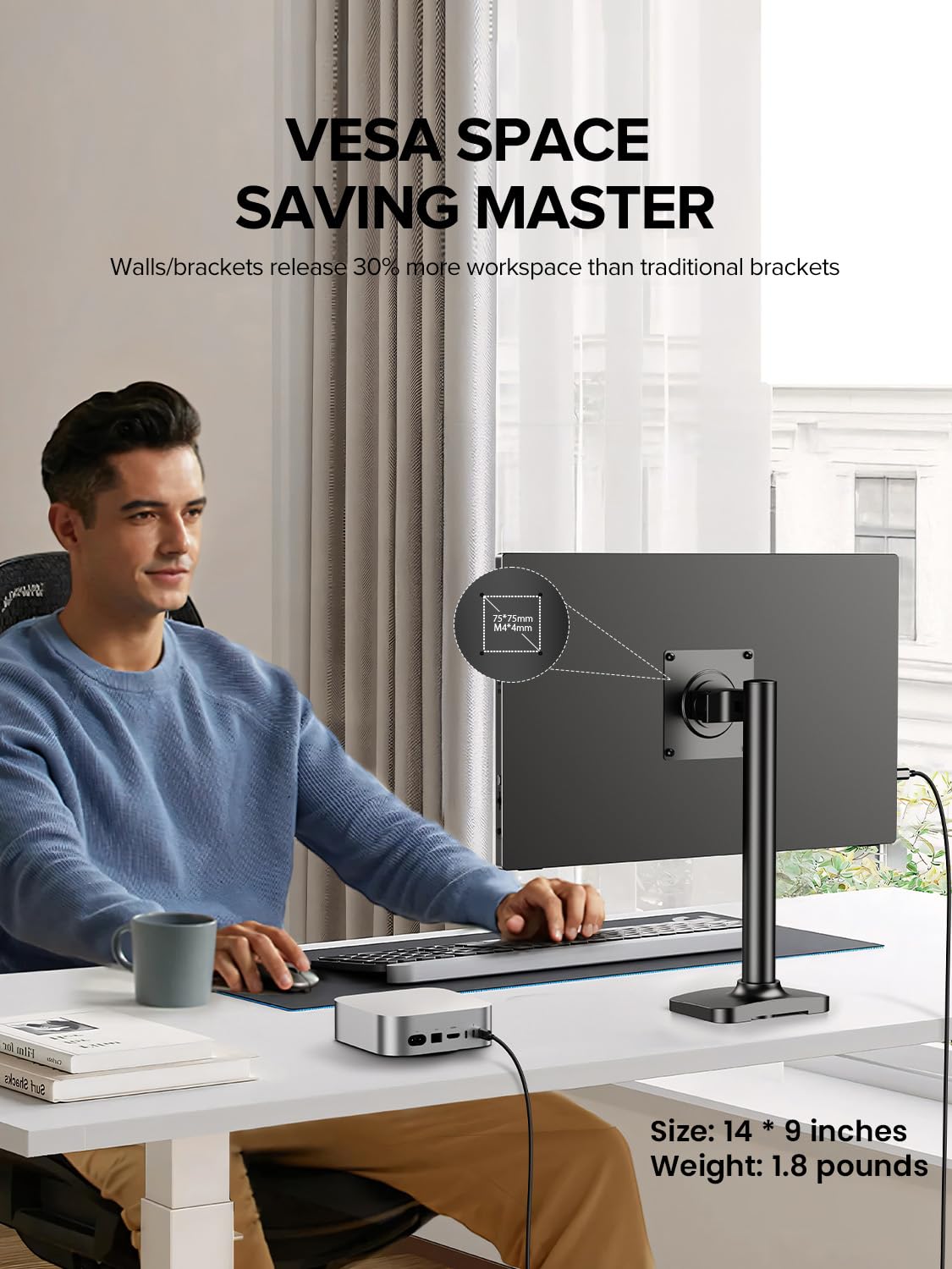 UPERFECT - Monitor portátil 4K de 16 pulgadas | Monitor portátil 1200 Nits | 3840 x 2400 UHD | 1MS FreeSync 2000:1 contraste | USB-C y HDMI | VESA y funda inteligente | visualización de viaje para