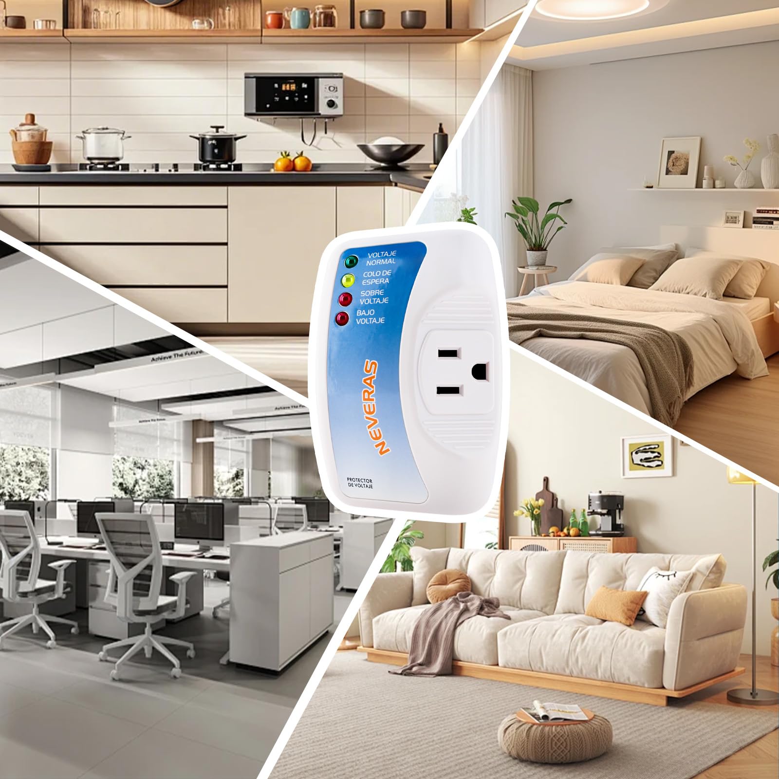 Protector de Voltaje UIOERGF 1440W para Refrigerador y Otros Dispositivos, Voltaje de Salida 120V, 12A