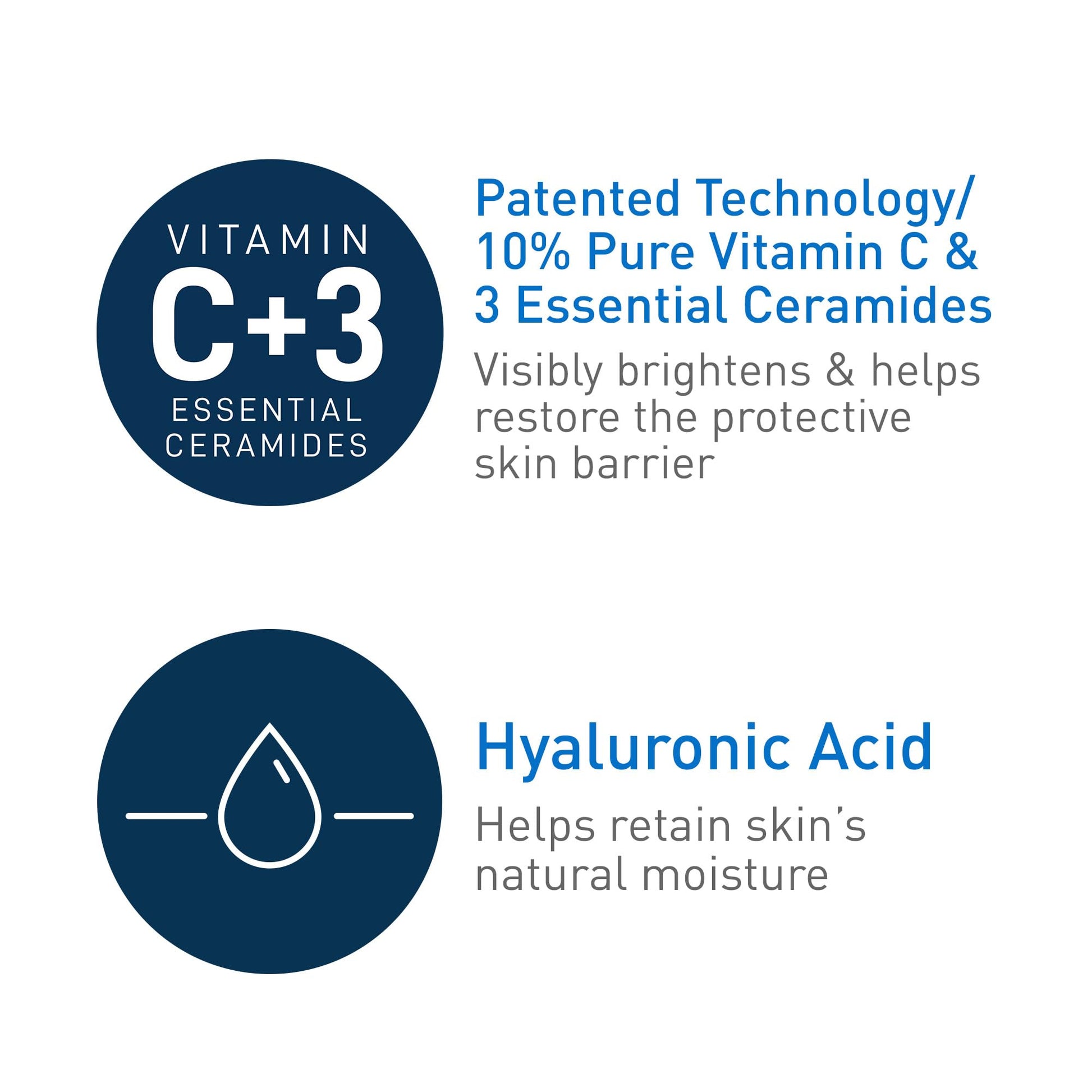 CeraVe - Sérum de vitamina C con ácido hialurónico | Sérum iluminador de piel para rostro con un 10% de vitamina C pura | Sin fragancia | 1 onza Oz