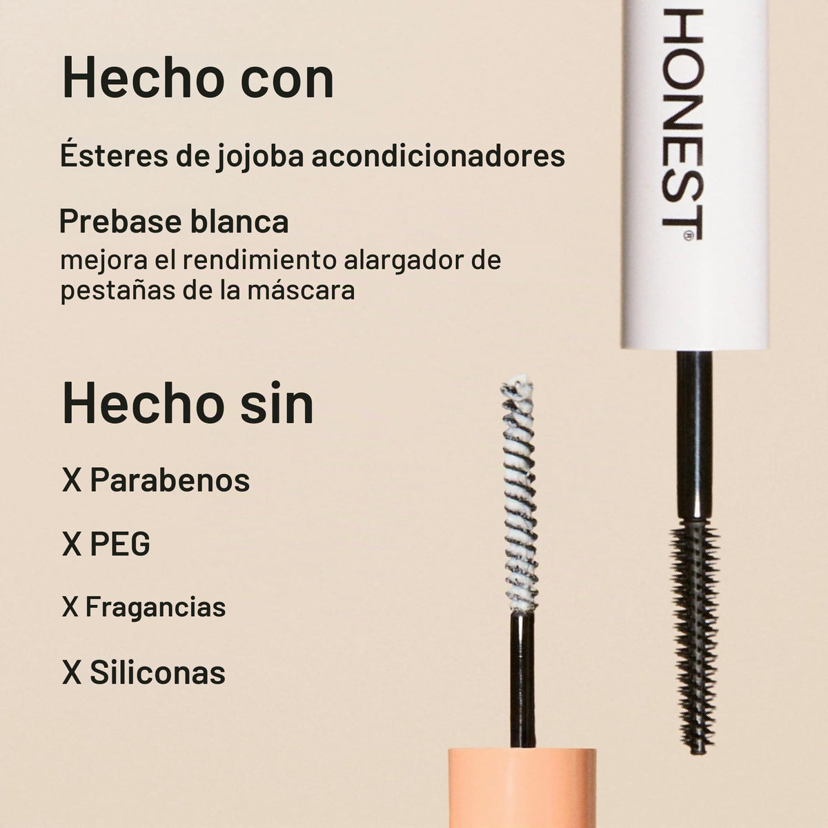 The Honest Company Extreme length mascara y primer, 0.20 Fl Oz, Negro